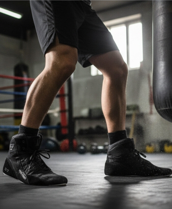 Kampfsportschuhe werden verwendet beim Boxen