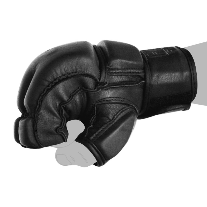 schwarz/rot M MMA Handschuhe von Vandal Sparring aus Leder 