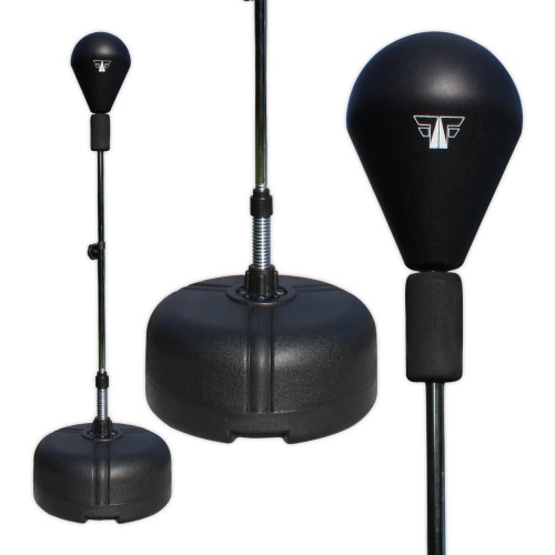 Punchingball  / Höhenverstellbar + Trainingshandschuhe Ballhandschuhe S - schwarz
