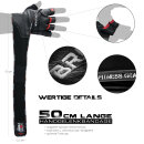 FOX-FIGHT BRECHER Fitness- Kraftsporthandschuhe aus echtem Leder XL - schwarz