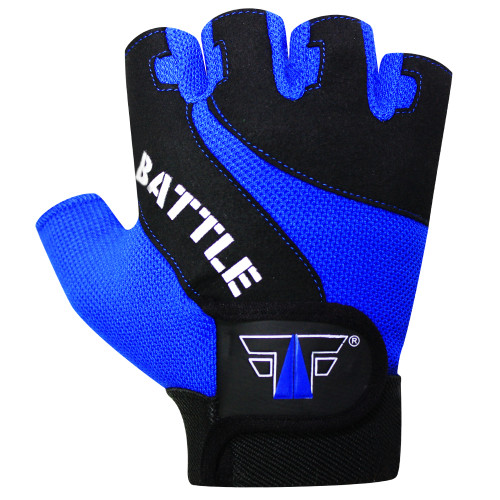 FOX-FIGHT BATTLE BLUE Fitness- Kraftsporthandschuhe aus echtem Leder XL - blau