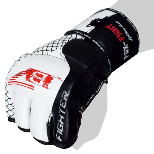 FOX-FIGHT B7 MMA Handschuhe aus echtem Leder M schwarz / weiss