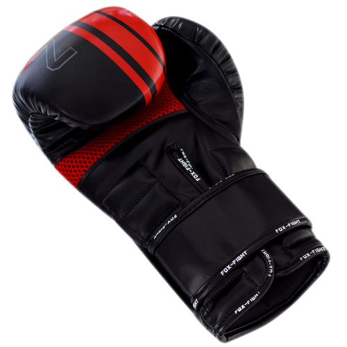 FOX-FIGHT CYCLON Boxhandschuhe aus PU Leder 10 OZ schwarz / rot