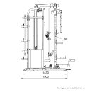 XPLON Tower5 Kraftstation Multipresse Klimmzugstation inkl. 216kg Steckgewichte mit Hantelbank Ø50mm
