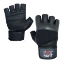 FOX-FIGHT SUPER Fitness- Kraftsporthandschuhe aus echtem Leder XXL - schwarz
