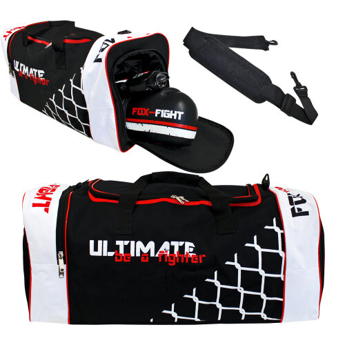 FOX-FIGHT Ultimate Sport Tasche Sporttasche Sportbag Gym Training Bag Schuhfach L (70x28x28cm)
