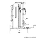 XPLON Tower7 PLUS Kraftstation Multipresse Klimmzugstation inkl. 240kg Steckgewichte mit Hantelbank &Oslash;30mm / 50mm