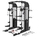 XPLON Tower7 PLUS Kraftstation Multipresse Klimmzugstation inkl. 240kg Steckgewichte mit Hantelbank &Oslash;30mm / 50mm