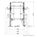 XPLON Tower7 PLUS Kraftstation Multipresse Klimmzugstation inkl. 240kg Steckgewichte mit Hantelbank &Oslash;30mm / 50mm