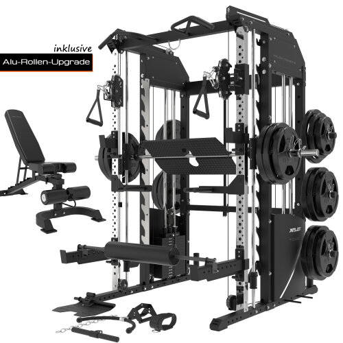 XPLON Tower6 Kraftstation Multipresse Klimmzugstation inkl. 180kg Steckgewichte Ø30mm / 50mm | Übersetzungsverhältnis 2:1 & 1:1