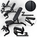 XPLON Hantelbank Set | inkl. Bizeps-Curl und  Beinstrecker | 30mm / 50mm Gewichtsscheiben