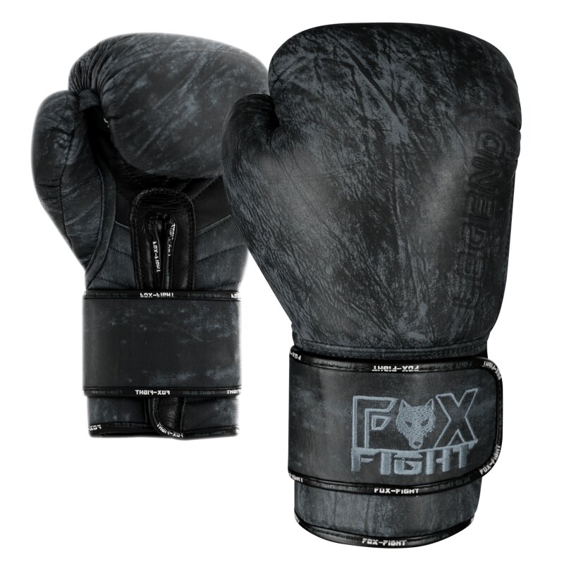 fox-fight legend boxhandschuhe aus echtem leder 12 oz schwarz