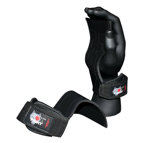 FOX-FIGHT PRO Zughilfe fürs Krafttraining Powerlifting / 1 Paar schwarz