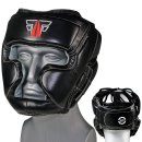 FOX-FIGHT MMA Full Face Kopfschutz aus PU Leder S / M - schwarz / weiss